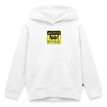 ACHTUNG BIN IN URLAUB - Kinder Premium Organic Hoodie - Weiß - Vorne - AI Model Kid Female (0cm)