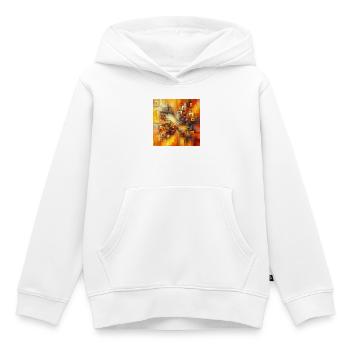 Carrés 3 - Sweat Premium à capuche enfant bio - blanc - Devant - AI Model Kid Female (0cm)