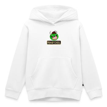 ÉCOLE PRIMAIRE VACHE TENNIS - Sweat Premium à capuche enfant bio - blanc - Devant - AI Model Kid Female (0cm)