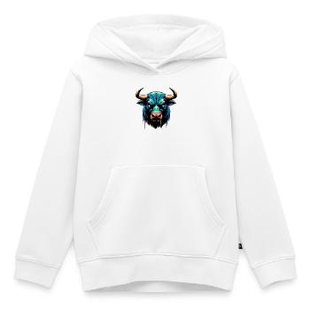 Stier - Kinder Premium Organic Hoodie - Weiß - Vorne - AI Model Kid Female (0cm)