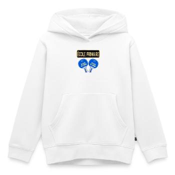 École Primaire - Tennis de Table - Sweat Premium à capuche enfant bio - blanc - Devant - AI Model Kid Female (0cm)