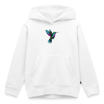 Colibri - Sweat Premium à capuche enfant bio - blanc - Devant - AI Model Kid Female (0cm)