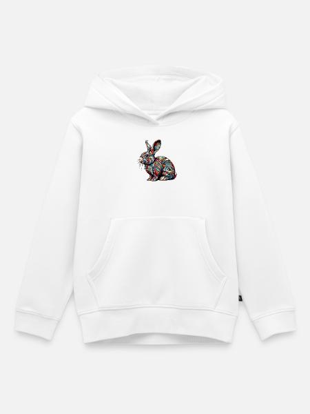 Kaninchen - Kinder Premium Organic Hoodie - Weiß