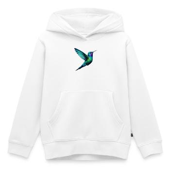 Colibri - Sweat Premium à capuche enfant bio - blanc - Devant - AI Model Kid Female (0cm)