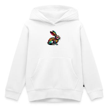 Lapin - Sweat Premium à capuche enfant bio - blanc - Devant - AI Model Kid Female (0cm)