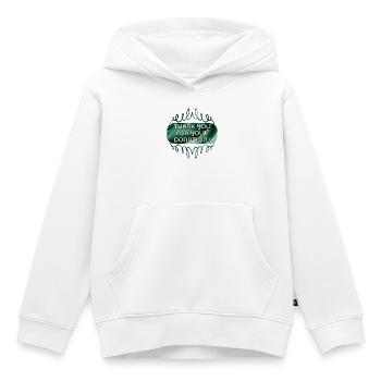 MERCI POUR VOTRE DON - Sweat Premium à capuche enfant bio - blanc - Devant - AI Model Kid Female (0cm)