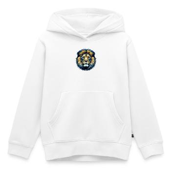 Lion - Sweat Premium à capuche enfant bio - blanc - Devant - AI Model Kid Female (0cm)