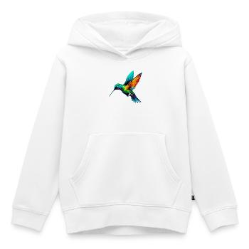 Colibri - Sweat Premium à capuche enfant bio - blanc - Devant - AI Model Kid Female (0cm)