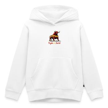Le design du drapeau de la Pride Madrid - Sweat Premium à capuche enfant bio - blanc - Devant - AI Model Kid Female (0cm)