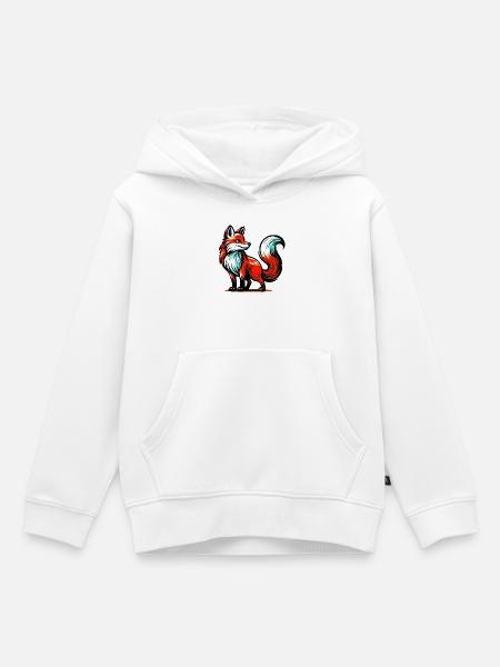 Fuchs - Kinder Premium Organic Hoodie - Weiß