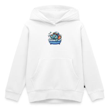 Éléphant dans la salle de bain avec lunettes de plongée - Sweat Premium à capuche enfant bio - blanc - Devant - AI Model Kid Female (0cm)