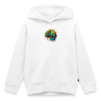 Caméléon - Sweat Premium à capuche enfant bio - blanc - Devant - AI Model Kid Female (0cm)