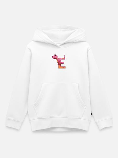 E - DINOSAURIER, Personalisierbar - Kinder Premium Organic Hoodie - Weiß