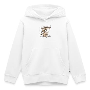 Kleine Nachteule Eule - Kinder Premium Organic Hoodie - Weiß - Vorne - AI Model Kid Female (0cm)