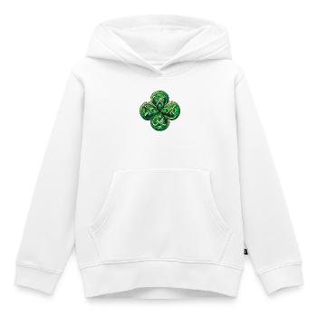 Trèfle à quatre feuilles - Sweat Premium à capuche enfant bio - blanc - Devant - AI Model Kid Female (0cm)