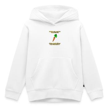 Karotten essen macht liebenswert - Kinder Premium Organic Hoodie - Weiß - Vorne - AI Model Kid Female (0cm)
