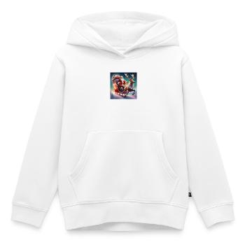 Weihnachtsmann, Schlitten, Weihnachtsposter - Kinder Premium Organic Hoodie - Weiß - Vorne - AI Model Kid Female (0cm)
