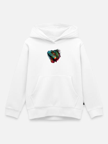 Leguan - Kinder Premium Organic Hoodie - Weiß