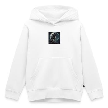 loup-garou, monstre, halloween, pleine lune - Sweat Premium à capuche enfant bio - blanc - Devant - AI Model Kid Female (0cm)
