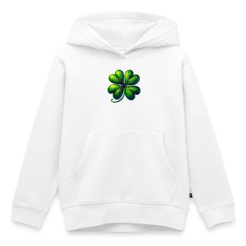 Trèfle à quatre feuilles - Sweat Premium à capuche enfant bio - blanc - Devant - AI Model Kid Female (0cm)