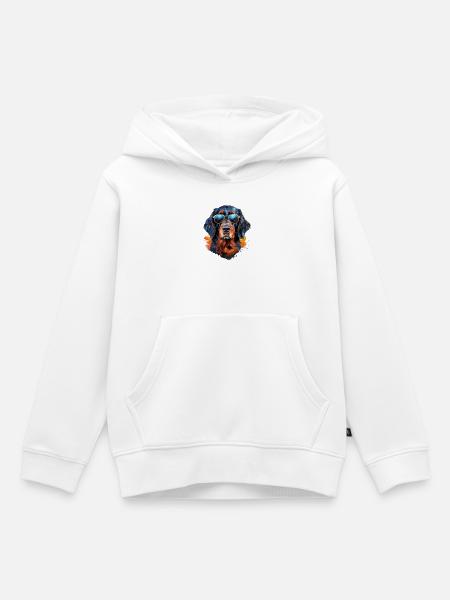 Gordon Setter mit Sonnenbrille - Kinder Premium Organic Hoodie - Weiß