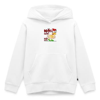 NÖ NEIN SAGEN - HÜHNER HÜHNERSTALL - Kinder Premium Organic Hoodie - Weiß - Vorne - AI Model Kid Female (0cm)