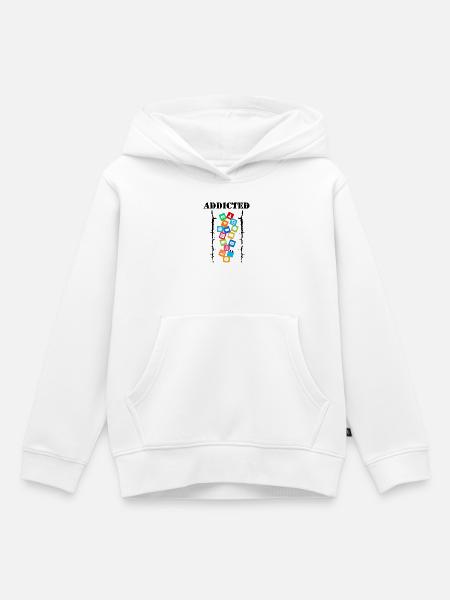 Süchtig - Kinder Premium Organic Hoodie - Weiß