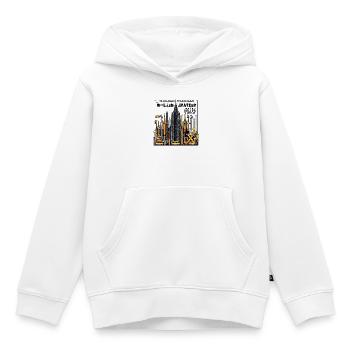 Auch Wolkenkratzer haben als Keller angefangen - Kinder Premium Organic Hoodie - Weiß - Vorne - AI Model Kid Female (0cm)