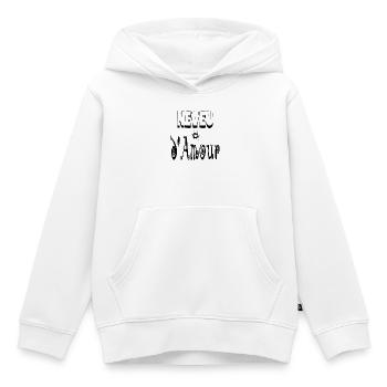Neveu Amour Cœur - Sweat Premium à capuche enfant bio - blanc - Devant - AI Model Kid Female (0cm)