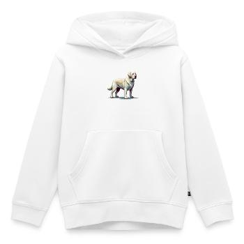 Labrador blanc debout - Sweat Premium à capuche enfant bio - blanc - Devant - AI Model Kid Female (0cm)