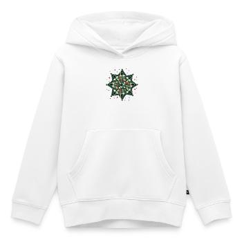 toller Weihnachtsstern im geometrischen Stil - Kinder Premium Organic Hoodie - Weiß - Vorne - AI Model Kid Female (0cm)
