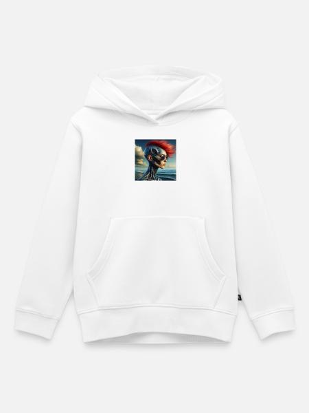 Cyberpunk-Frau - Kinder Premium Organic Hoodie - Weiß