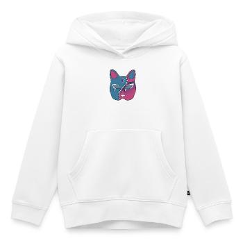 Zip Face Franken Neko Mask - Kids Premium Organic Hoodie - white - Front - AI Model Kid Female (0cm)
