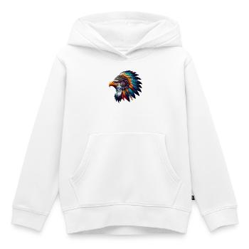 Amerikanischer Indianer Adler Amerikanische Rothaut - Kinder Premium Organic Hoodie - Weiß - Vorne - AI Model Kid Female (0cm)