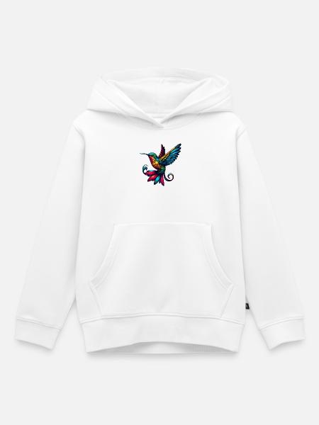 Kolibri - Kinder Premium Organic Hoodie - Weiß