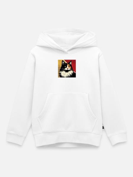 Kat 1 2 - Kinder Premium Organic Hoodie - Weiß