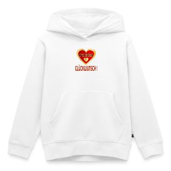 GLÜCKWUNSCH ERZIEHERIN HERZ - Kinder Premium Organic Hoodie - Weiß - Vorne - AI Model Kid Female (0cm)