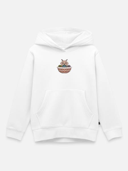 Korb Quietschen - Kinder Premium Organic Hoodie - Weiß