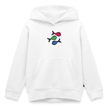 FISCH. GEDÄCHTNIS. SARDINE. APRILSCHERZ. MEER - Kinder Premium Organic Hoodie - Weiß - Vorne - AI Model Kid Female (0cm)