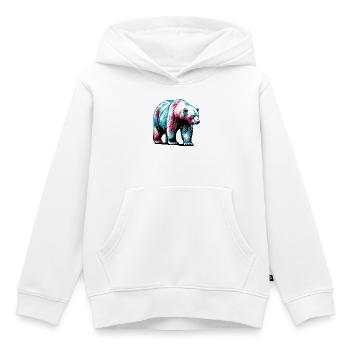Ours blanc - Sweat Premium à capuche enfant bio - blanc - Devant - AI Model Kid Female (0cm)