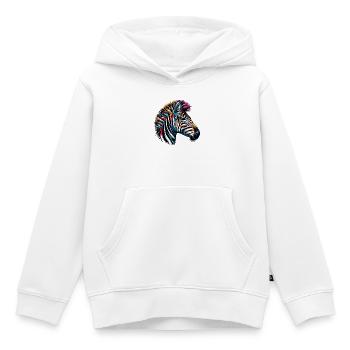 Zèbre - Sweat Premium à capuche enfant bio - blanc - Devant - AI Model Kid Female (0cm)