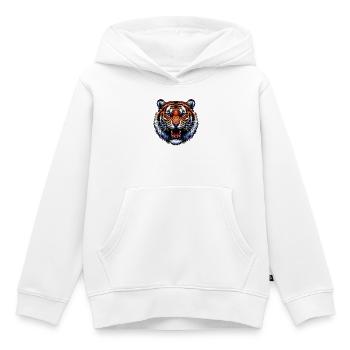 Tigre - Sweat Premium à capuche enfant bio - blanc - Devant - AI Model Kid Female (0cm)