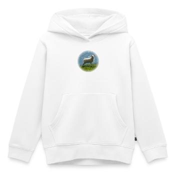 Junges Island Schaf auf Wiese - Kinder Premium Organic Hoodie - Weiß - Vorne - AI Model Kid Female (0cm)