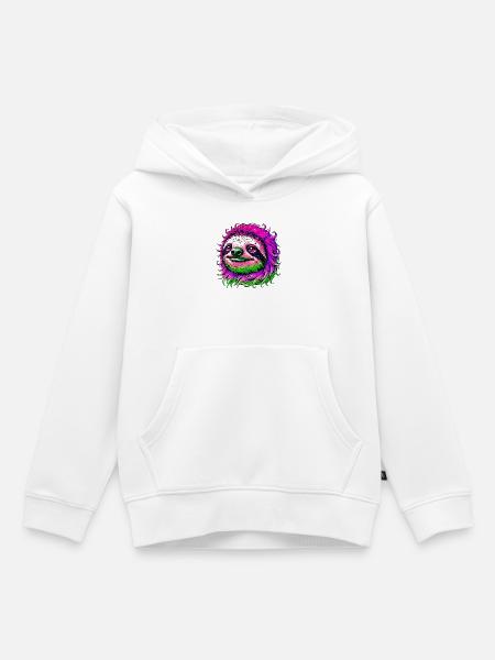 Faultier - Kinder Premium Organic Hoodie - Weiß
