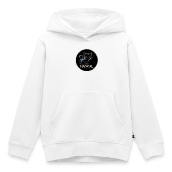 Chat magique - Sweat Premium à capuche enfant bio - blanc - Devant - AI Model Kid Female (0cm)
