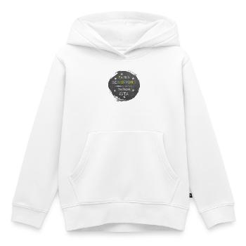 Finally a schoolchild - goodbye daycare | Chalkboard Design - Kids Premium Organic Hoodie - white - Front - AI Model Kid Female (0cm)