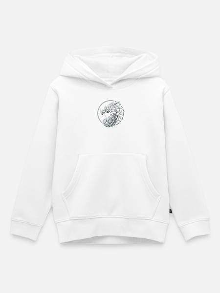 Blaue Polygone Drachenkopf - Kinder Premium Organic Hoodie - Weiß