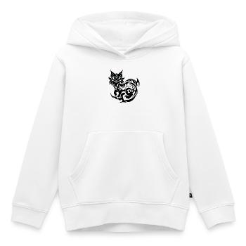 Mystische Katze tribal - Kinder Premium Organic Hoodie - Weiß - Vorne - AI Model Kid Female (0cm)