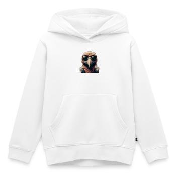 Geier mit Sonnenbrille - Kinder Premium Organic Hoodie - Weiß - Vorne - AI Model Kid Female (0cm)