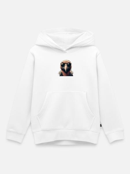 Geier mit Sonnenbrille - Kinder Premium Organic Hoodie - Weiß